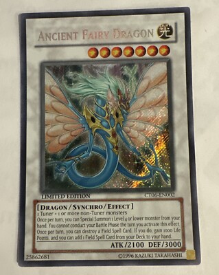 Ancient Fairy Dragon Secret Rare Limited Edition Yugioh Card CT06-EN002 VLP-image