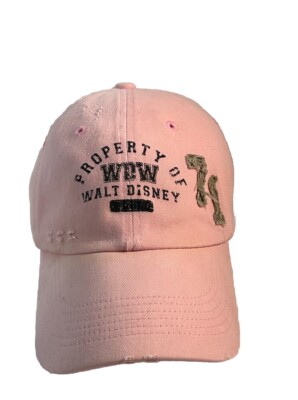 Property Of WDW Walt Disney World 71 P Hat Cap Strap Back  Distressed Pink-image