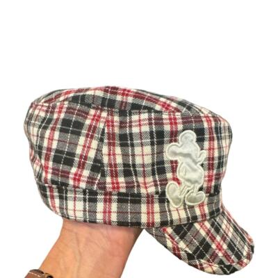 Disney Parks Mickey Mouse Disney Plaid Newsboy Hat Stretch Cadet Cap Adult-image