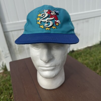 VINTAGE Walt Disney World Hat Cap Youth Snap Back Blue Mickey Inc 90s Florida-image