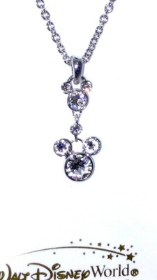 Disney Parks Arribas Mickey Drop Necklace Clear Made with Crystal from Swarovski-image