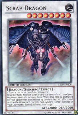 Yugioh! MP Scrap Dragon - CT09-EN006 - Super Rare - Limited Edition Moderately P-image