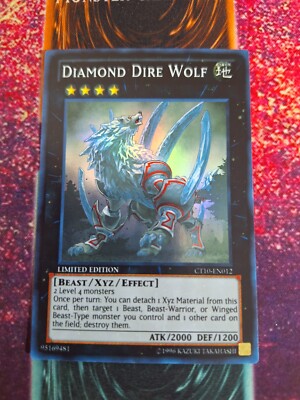 Yu-Gi-Oh! TCG Diamond Dire Wolf CT10-EN012 Limited Super Rare Near Mint a1/-image