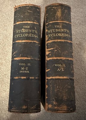 The Student's Cyclopedia Complete 2 Vol Antique 1897 Part Leather C. B. Beach-image