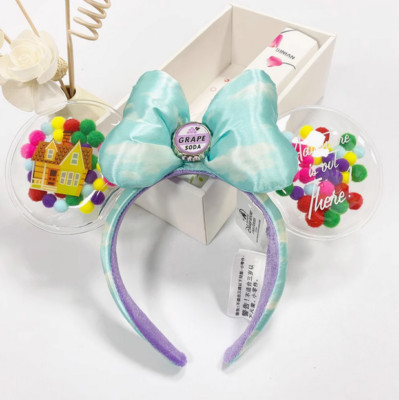 UP Grape Soda Cap Balloons Minnie Ear Disneyland Disney`Parks Ears Headband US-image