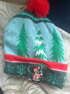 WDW Disney Mickey Snowflake Holiday Knit Adult Beanie Hat-image