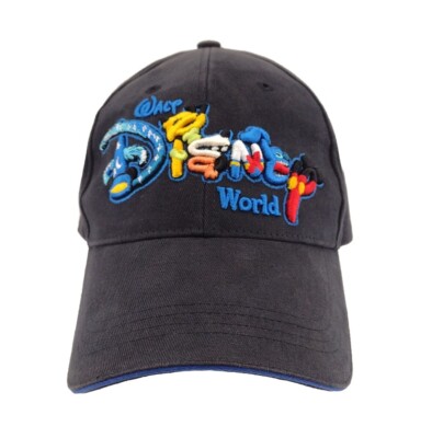 Disney Mickey Mouse Hat Black Adjustable Raised Embroidered Hat-image