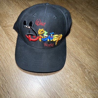 Walt Disney World Raised Letter Multicolor Logo Black Cap Hat Snap Back Mickey-image