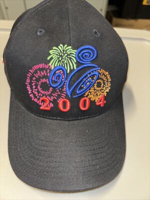 New RARE Vintage 2004 Walt Disney World Mouse Ears & Fireworks Strapback Hat-image
