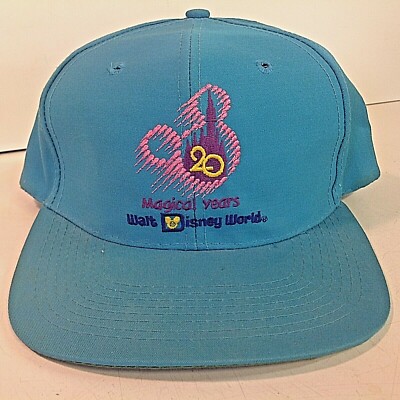 Vintage 1991 Walt Disney World 20 Magical Years Anniversary Turquoise Ball Cap-image