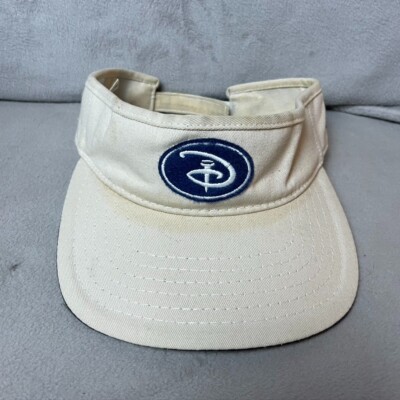 Vintage Walt Disney World Visor Beige Blue Logo Embroidered OSFM-image