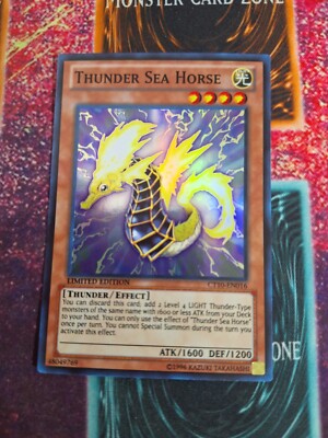 Yu-Gi-Oh! Thunder Sea Horse CT10-EN016 Limited Super Rare Near Mint-image