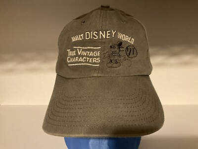 Walt Disney World Hat Grey Adjustable True Vintage Characters Mickey 71 Cap-image