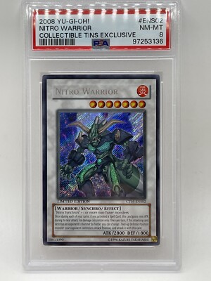 Nitro Warrior PSA 8 NM-MINT Secret Rare CT05-ENS02 Collectors Tin Promo Yugioh-image