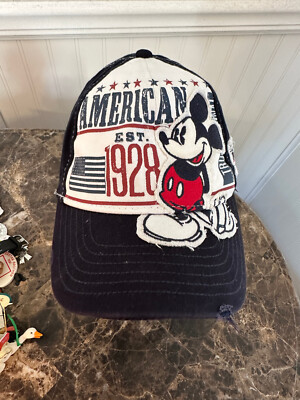 WALT DISNEY WORLD DISNEYLAND PARKS MICKEY MOUSE AMERICAN EST 1928 BASEBALL HAT-image