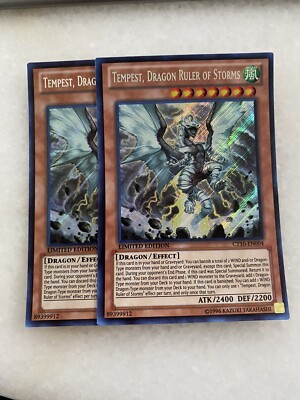 2x Tempest, Dragon Ruler of Storms - CT10-EN004 -  Secret Rare - VLP/EX - Yugioh-image