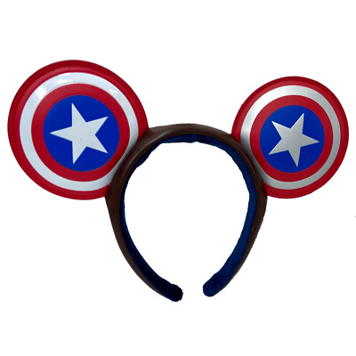 Rare Super Soldier Exclusive 2022 Disney Parks Ear Captain America Ears Headband-image
