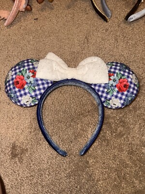 Disney Floral Checkered Minnie Ears-image