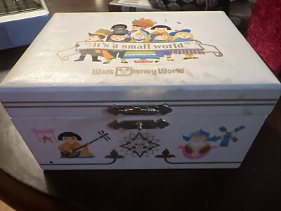 Vintage NON-WORKING USED It s A Small World Jewelry Music Box Disney Japan-image