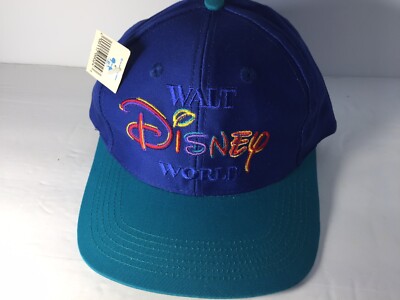 Vintage Walt Disney World Embroidered Logo Blue Snapback Hat Mickey Tigger NWT-image