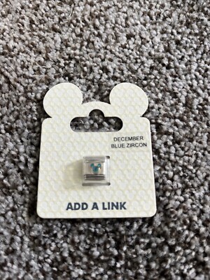 Walt Disney World Add a Link Charm December Blue zircon Mickey Mouse (New)-image