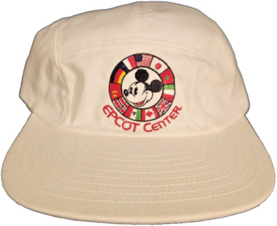 Vintage Atlas Walt Disney World Rare Flags of the World Mickey Epcot Center Hat-image
