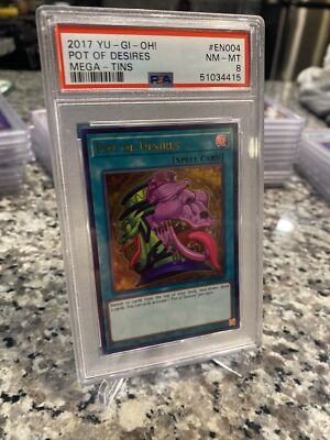 YuGiOh POT OF DESIRES #CT14-EN004 ULTRA RARE 🔥PSA  8NM🔥 LIMITED EDITION-2017-image