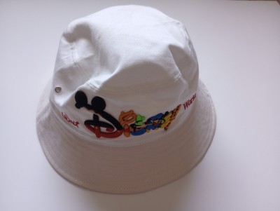 Walt Disney World Vintage 90’s Embroidered Logo White Bucket Hat Adult One Size-image