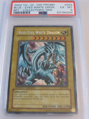 Yu-gi-oh Blue-Eyes White Dragon BPT-003 2002 Collectors Tin Limited psa 6 ex-mt-image
