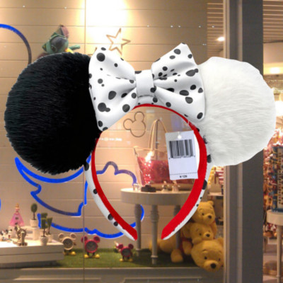 Disney Park Headband Minnie Mickey Mouse Ears White Black Bow Women Girls-image