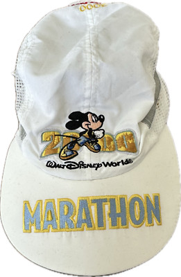 Vintage Walt Disney World MARATHON 2000 Hat Mickey Mouse Strap Back WOMENS YOUTH-image