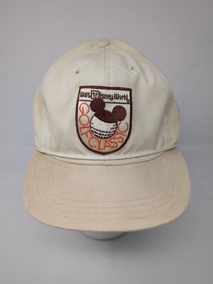 1982 Walt Disney World Golf Classic Strapback Rope Hat White Vintage Mickey Ears-image