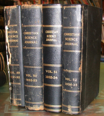 Christian Science Journal Vols. 49 - 52 1931-1935 in four half-leather books-image