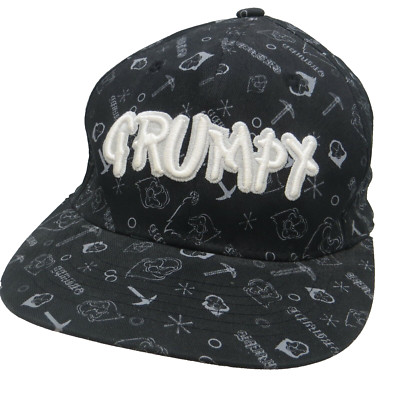 Disneyland Resort GRUMPY Black Hat Cap Walt Disney World White Embroidered-image
