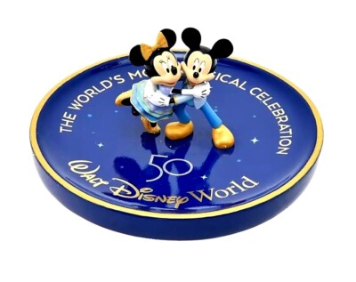 Walt Disney World 50th Anniversary Mickey Minnie Mouse Trinket Dish Jewelry Tray-image