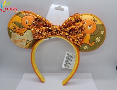 Disney Parks Epcot Flower Garden Festival Orange Bird Mickey Ear Headband-image