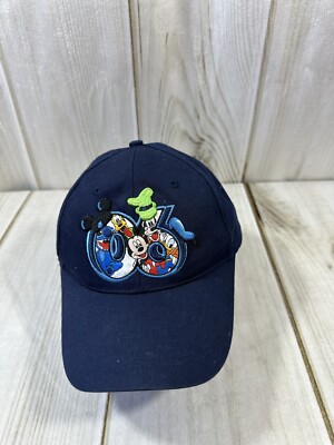 WALT DISNEY WORLD 2006 MICKEY PLUTO GOOFY DONALD HAT CAP ADULT BLUE ADJUSTABLE-image
