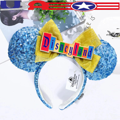Disneyland Marquee Sign Disney Parks Headband Mickey Minnie Ears US💖-image