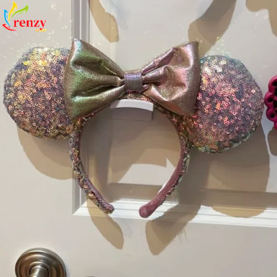 Disney 50th Anniversary Earidescent Iridescent Pink Ears Headband NWT Minnie-image