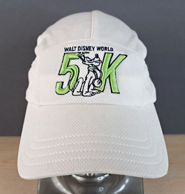 WALT DISNEY WORLD 5K PLUTO ADJUSTABLE STRAPBACK BASEBALL HAT/CAP WHITE RUN/SPORT-image