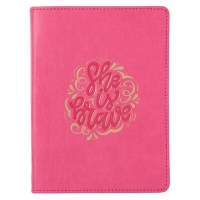 Journal Handy Pink She Is Brave by Christian Art Gifts Inc. (2022, Leather)-image