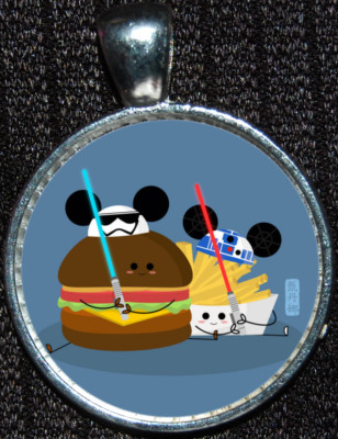 Mickey Mouse Ears Star Wars Food Disney Disneyland World WDW Pendant Necklace-image