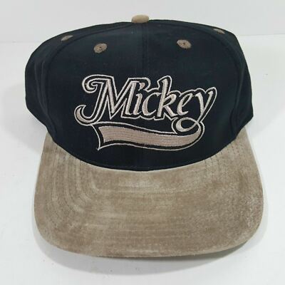 Walt Disney World Hat Mickey Mouse One Size Snap Back Cap Suede Bill-image