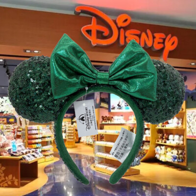 Ears Edition Minnie Mouse Emerald Green Sequins Disney’ Parks Ears Headband-image