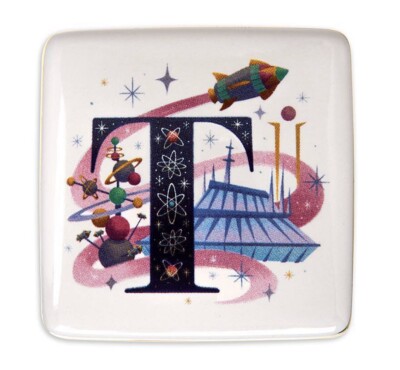 Disney Parks ABC Letters T is for Tomorrow Land Ceramic Jewelry Trinket Box New-image