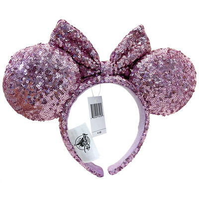 DisneyParks Anniversary Minnie Mouse Bow Pink Sequins Ears Headband Ears-image