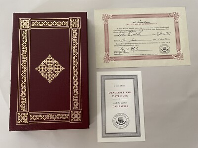 EASTON PRESS Dan Rather DEADLINES AND DATELINES Signed First News Journalism-image