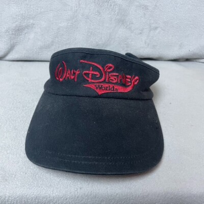 Vintage Disney Visor Hat OSFM Black Red Walt Disney World Disneyland-image