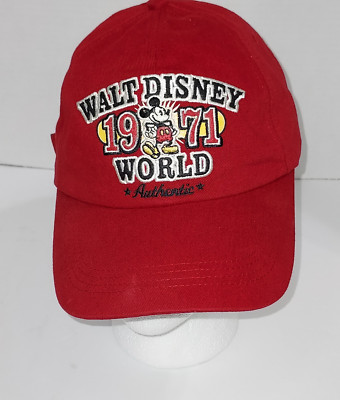 Walt Disney World Authentic 1971 Red Baseball Cap Hat Adjustable Mickey-image