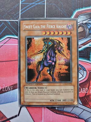 YUGIOH • SWIFT GAIA THE FIERCE KNIGHT • SECRET RARE • CT1-EN004 • LIMITED • VLP-image